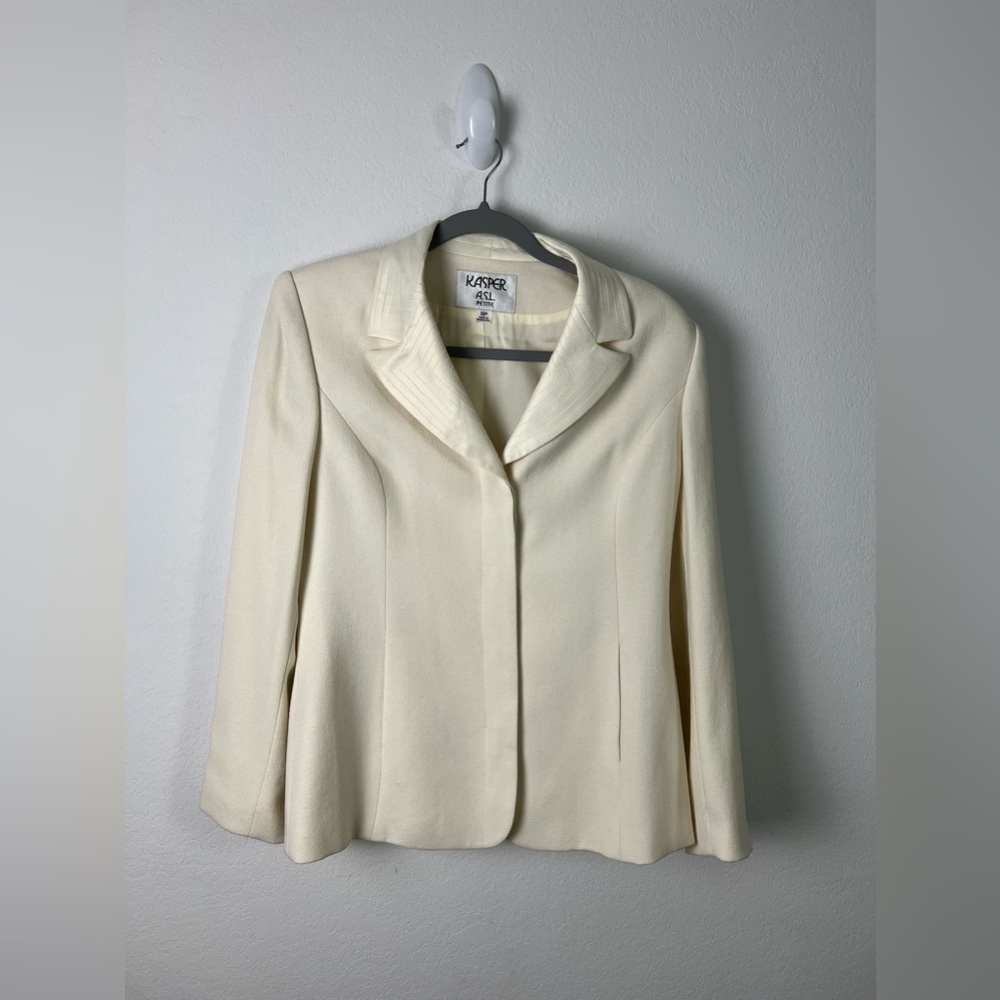 Kasper A.S.L Cream Tuxedo Formal Evening Party Evening Wedding Blazer Jacket